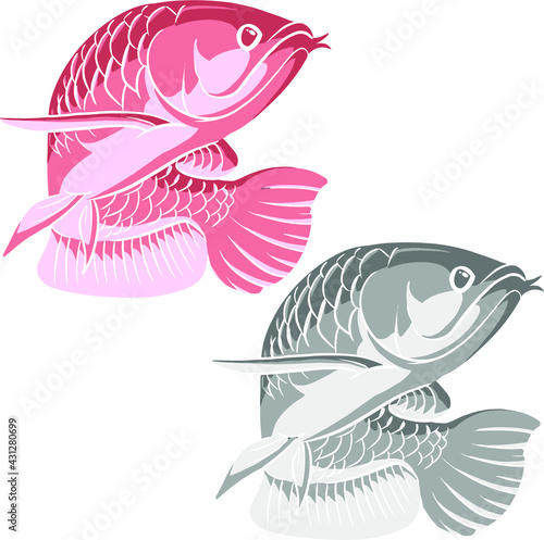 Arowana Fish Vector Design