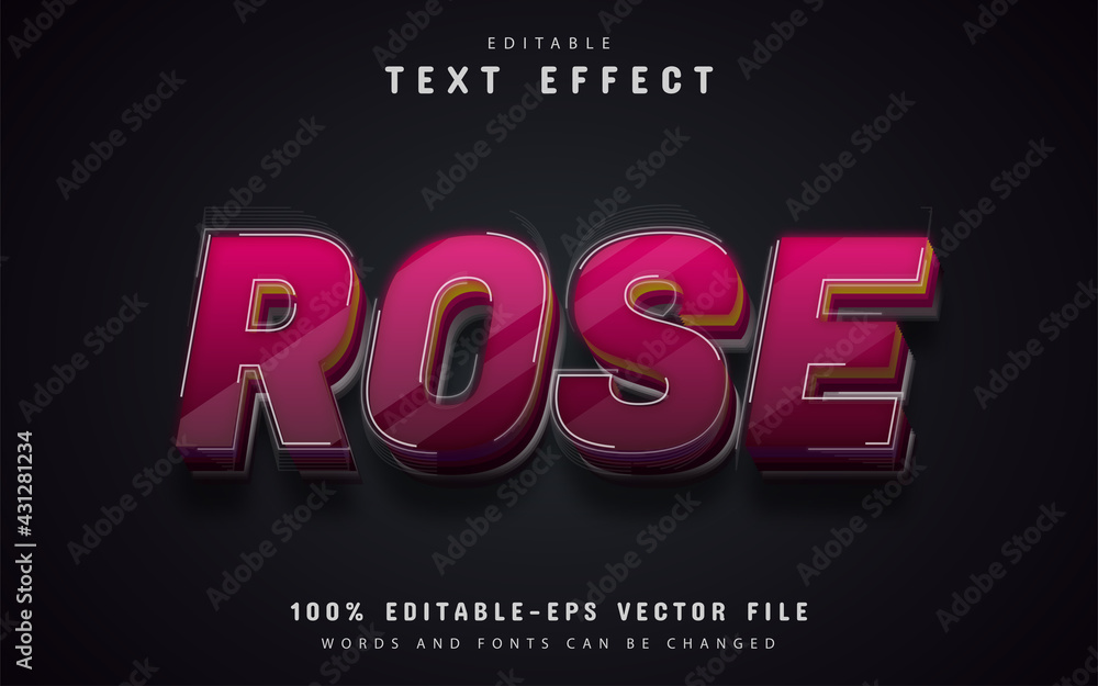 Rose text effect editable Rose text effect editable