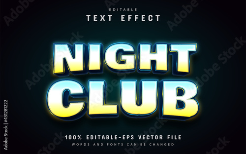 Night club neon style text effect