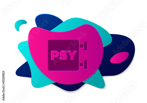 Color Psychology icon isolated on white background. Psi symbol. Mental health concept, psychoanalysis analysis and psychotherapy. Abstract banner with liquid shapes. Vector