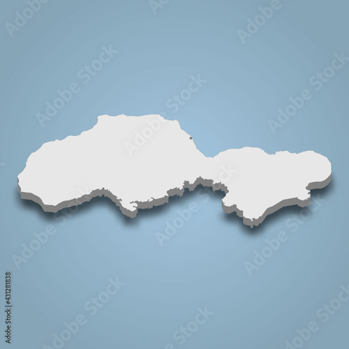 3d isometric map of Jolo is an island in Philippines