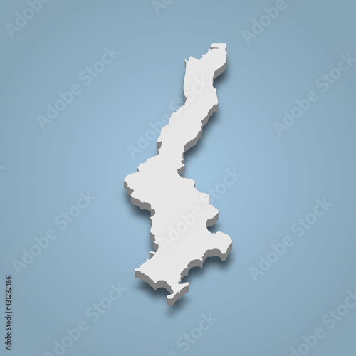 3d isometric map of Karpathos is an island in Dodecanese archipelago, Greece