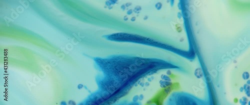 Macro Textures with Vibrant Neon Color Palette. Abstract Background Made with Oil Mixed with Royal Blue and Teal Dye, Ink, and Paint.