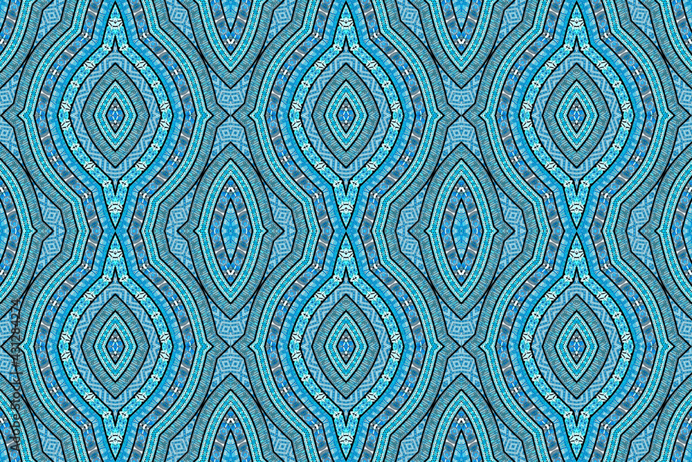 Fototapeta premium Colorful African fabric - Seamless pattern, illustration 