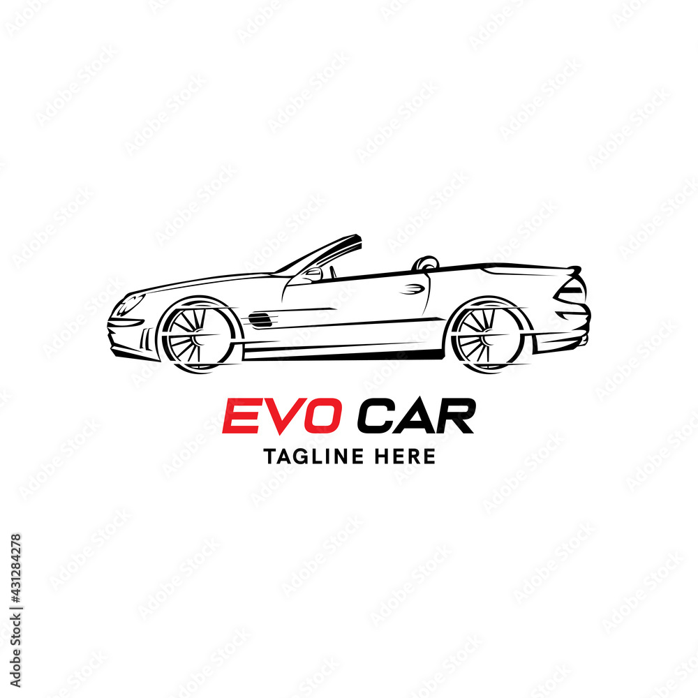 Fototapeta premium Car vector illustration, perfect for car salon and modification custom logo