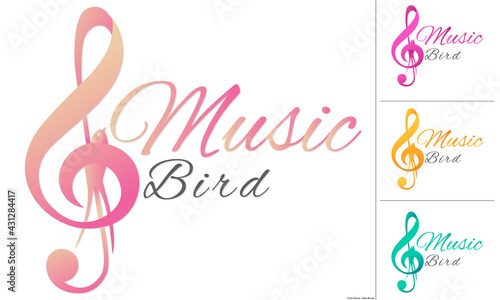 Premium Colorful Music Bird Vector Logo Design Template
