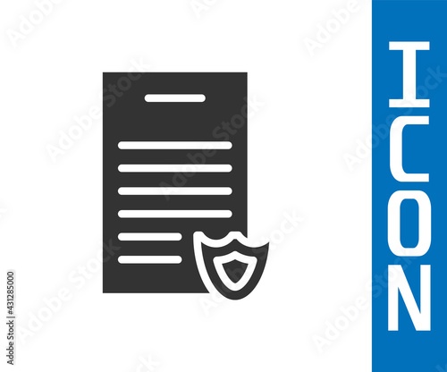 Grey Firearms license certificate icon isolated on white background. Weapon permit. Vector