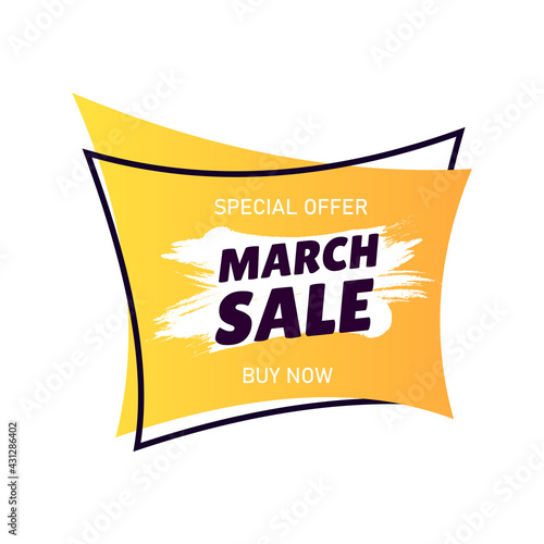march sale. vector illustration. Sale offer price sign. Brush banner.