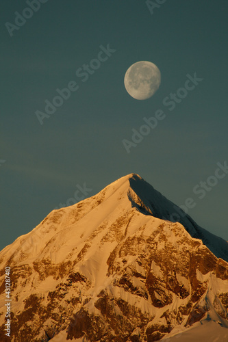 the moon over the mountain