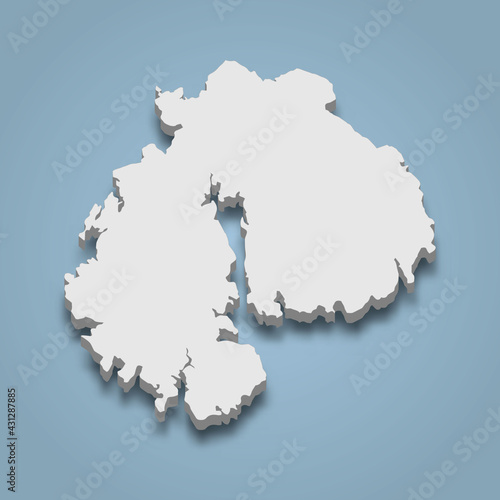 3d isometric map of Mount Desert is an island in Maine, isolated vector illustration