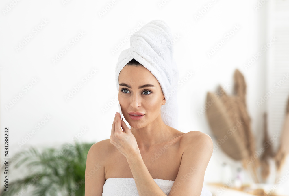 Makeup and cosmetics remover, dermatology and skin care at home during lockdown Makeup and cosmetics remover, dermatology and skin care at home during lockdown