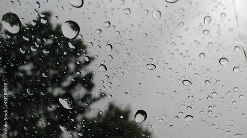 water drops on glass