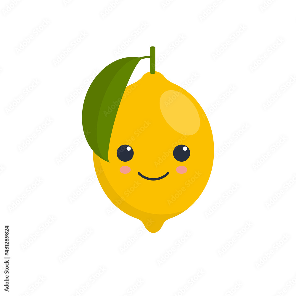 smiling lemon. vector illustration. cute positive citrus. smiling lemon. vector illustration. cute positive citrus.