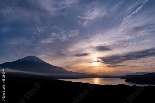 夕暮れの山中湖・パノラマ台からの眺め