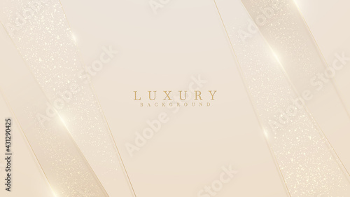 Fotografie, Obraz Golden lines luxury on cream color background