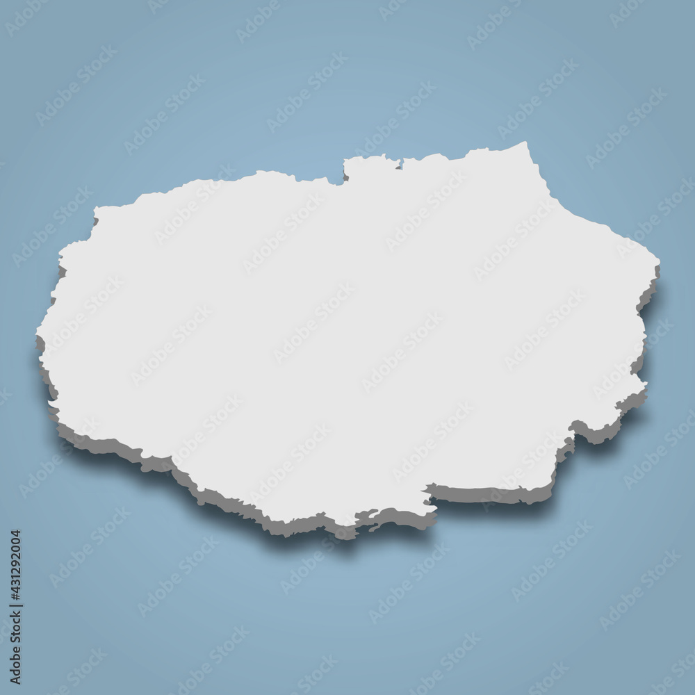 3d isometric map of Santa Cruz is an island in Galapagos Islands, 3d isometric map of Santa Cruz is an island in Galapagos Islands,
