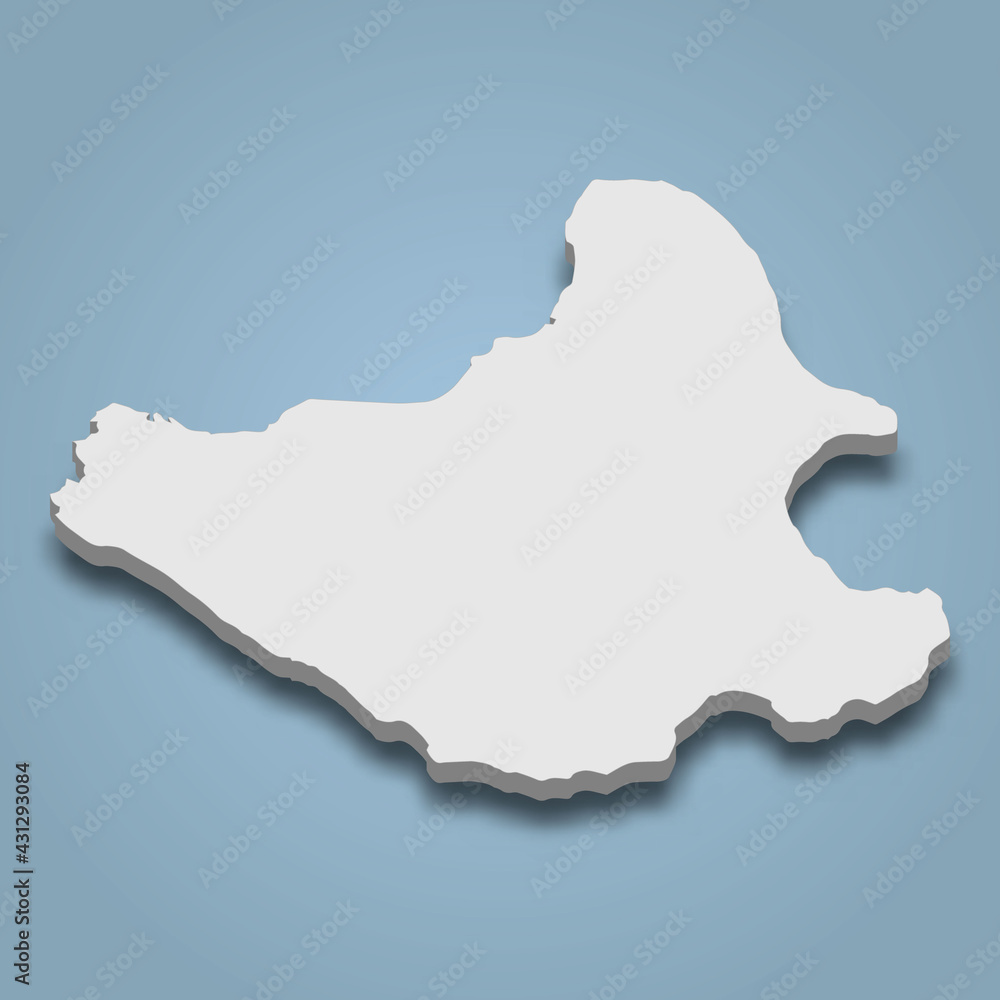 3d isometric map of Siquijor is an island in Philippines Stock Vector ...