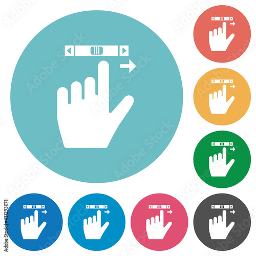 left handed scroll right gesture flat round icons