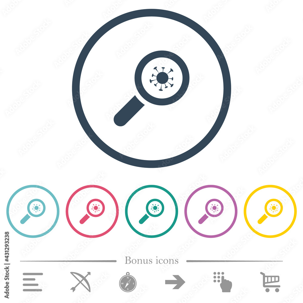 Covid inspection flat color icons in round outlines Covid inspection flat color icons in round outlines