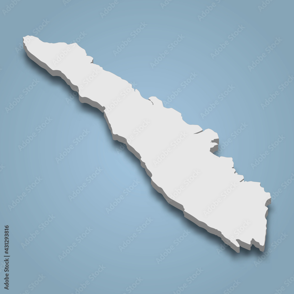Obraz premium 3d isometric map of Sumatra is an island in Indonesia