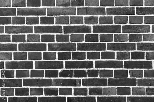 Black brick wall. Texture of black brick wall. Background of black brick wall
