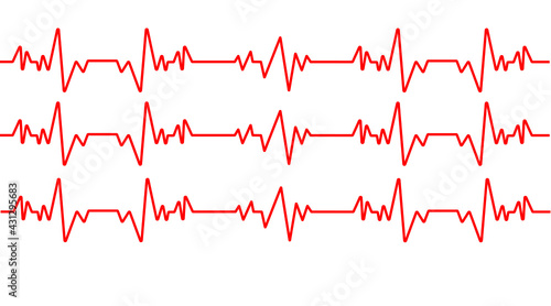 Heartbeat line. Pulse trace. EKG and Cardio symbol. Healthy and Medical concept. Vector illustration.