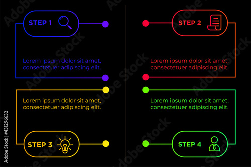 Business process. Gradient step by step. Vector business template for presentation. Business process