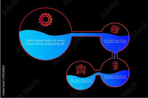 Business process. Gradient step by step. Vector business template for presentation. Business process