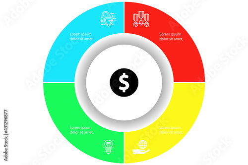 Business process. Gradient step by step. Vector business template for presentation. Business process