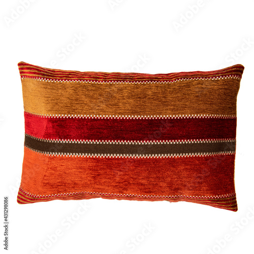 decorative colorful pillow isolated on white