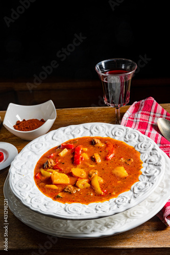 Delicious Hungarian-style goulash soup