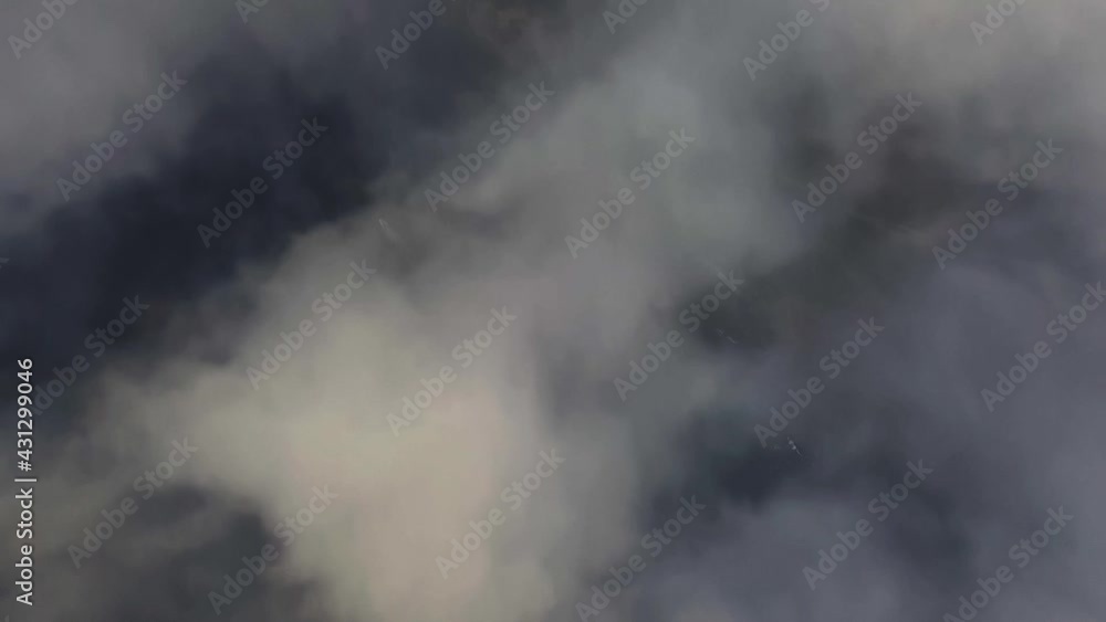 The view from the drone is on the beautiful morning sea of clouds The view from the drone is on the beautiful morning sea of clouds