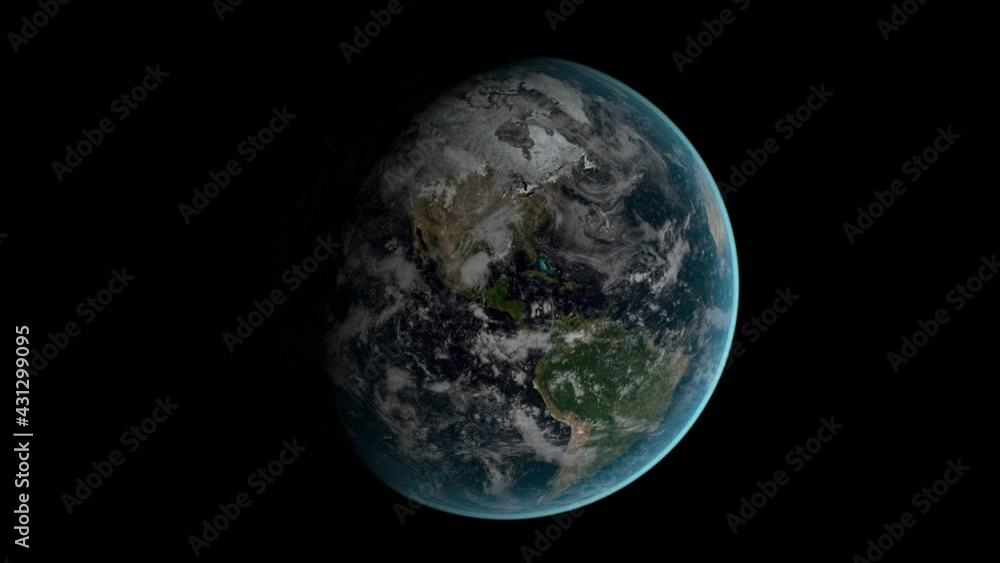 zoom out of the earth from europe 4K animation