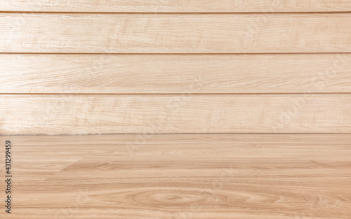 Wooden beige box background for product display montage