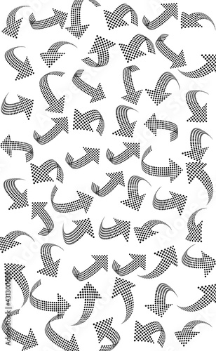Black and white seamless arrow pattern background