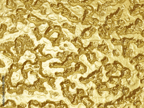 3D rendering. Abstract gold background.