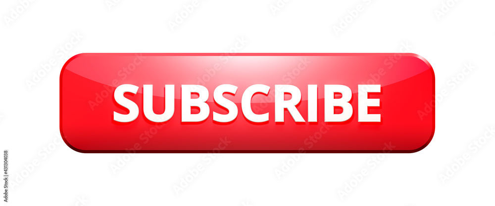 Subscribe button or subscription online membership isolated on white background with notification channel. 3D rendering. Subscribe button or subscription online membership isolated on white background with notification channel. 3D rendering.