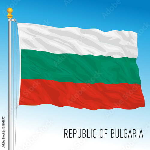 Bulgaria official national flag, European Union, vector illustration