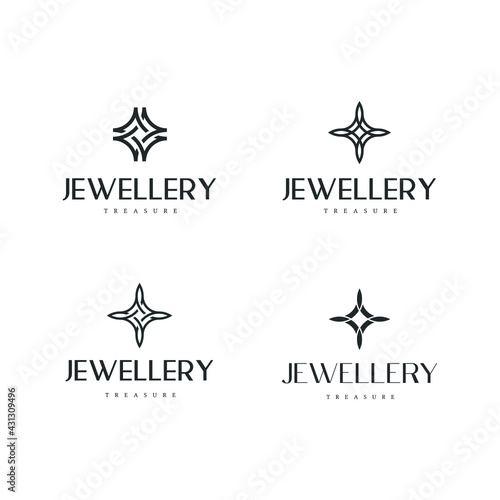 Jewelry logo set collection bundle diamond - fashion gold luxury lux ring beauty woman feminine glamour style expensive jewel wedding treasure gemstone beads rich crystal pearl art deco