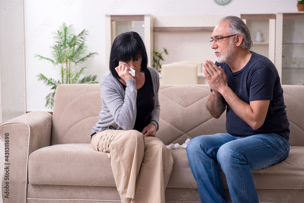 Old couple having argument at home Old couple having argument at home