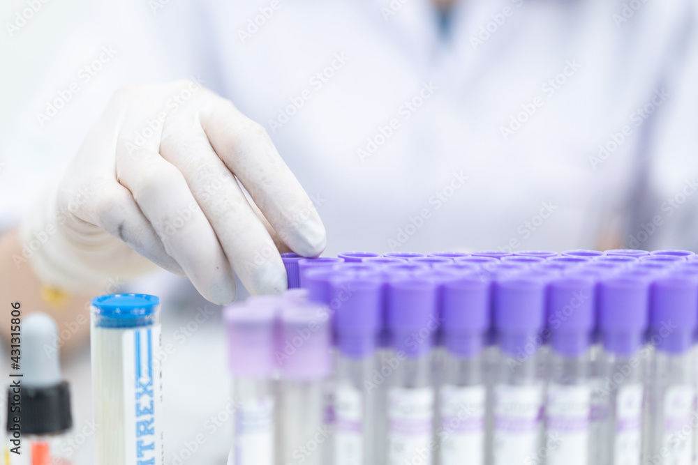 Close-up and selective focus shoot of a microscope, medical test tubes with liquid, and other modern laboratory equipment in a laboratory room. Education stock photo Close-up and selective focus shoot of a microscope, medical test tubes with liquid, and other modern laboratory equipment in a laboratory room. Education stock photo