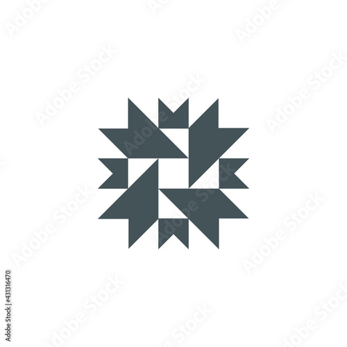 Fototapeta Naklejka Na Ścianę i Meble -  Maori Logo - Samoan Tribal Tattoo Symbol Polynesian Pattern Decoration Motif Isometric Triangle Hawaian style Ethnic Decor Tiki
