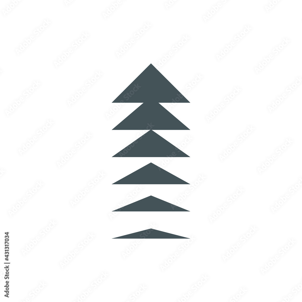 Fototapeta premium Arrow logo symbol - right left up down vector direction pointer line next curve button shape orientation download upload indicator reload refresh way forward