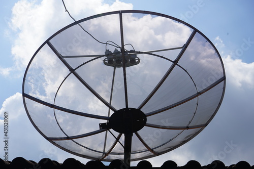 Parabolic antennas are used to capture direct television signals facing satellites.