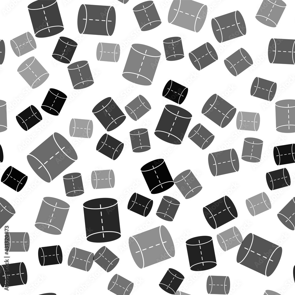 Black Geometric figure icon isolated seamless pattern on white background. Abstract shape. Geometric ornament. Vector