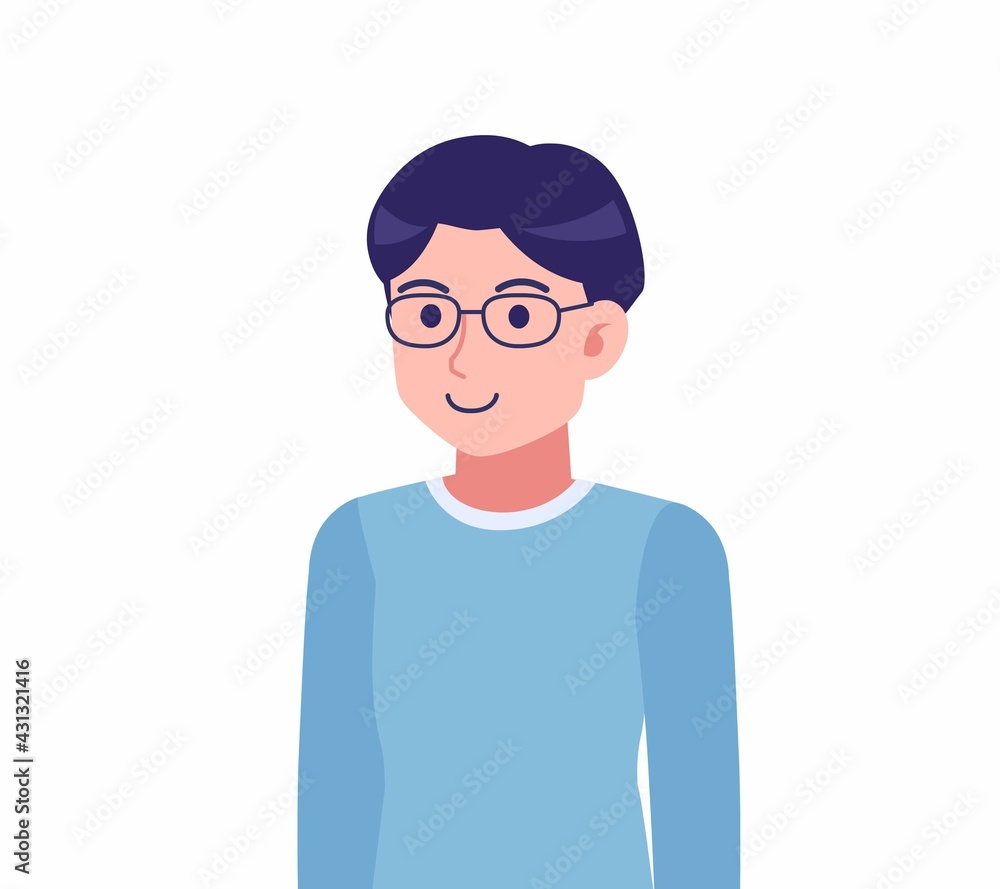 Man with glasses dressed in blue Man with glasses dressed in blue