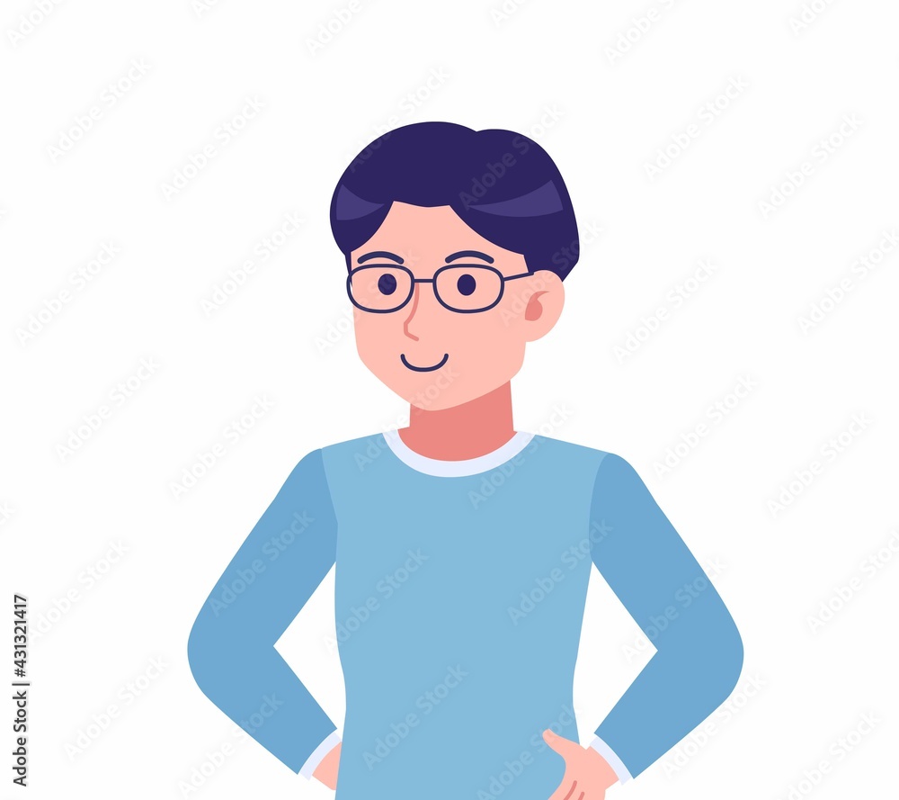 Man with glasses dressed in blue Man with glasses dressed in blue