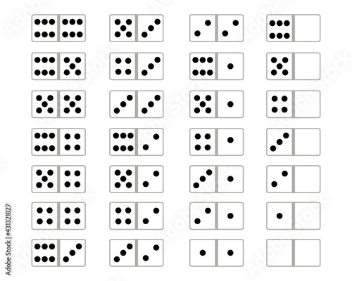 Full set of domino on a white background