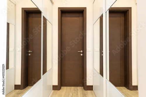 Apartment interior, corridor with mirror © rilueda