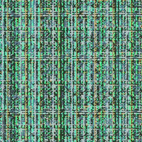 Tie dye shibori colorful  rustic tartan seamless pattern. Watercolour abstract texture in vector